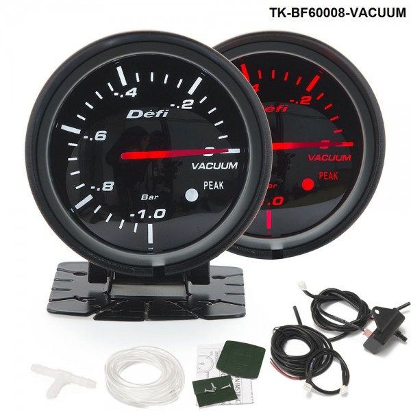 BF 60mm LED Vacuum Gauge High Quality Auto Car Motor Gauge with Red & White Light TK-BF60008-VACUUM