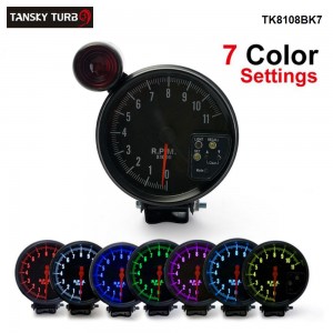 Racing Sports Car Meter 5" RPM Gauge Auto Tachometer 7 Color LED Auto Meter TK8108BK7