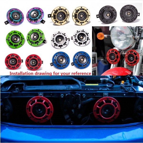 TANSKY - 2pcs Super Loud Blast Tone Grill Mount 12V Electric Compact Car Horn 335HZ/400HZ For Truck RV ATV UTV Motorcycles TK-HOM052 TANSKY - 2pcs Super Loud Blast Tone Grill Mount 12V Electric Compact Car Horn 335HZ/400HZ For Truck RV ATV UTV Motorcycles TK-HOM052