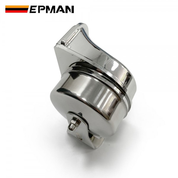 EPMAN Stainless Steel Single Compact Electric Snail Horn For Cars, SUV, Pick-up, Buses, Motorcycles above 50 cc, Marine Official Vehicles High / Low 24V