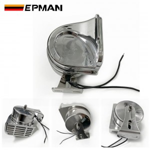 EPMAN Stainless Steel Single Compact Electric Snail Horn For Cars, SUV, Pick-up, Buses, Motorcycles above 50 cc, Marine Official Vehicles High / Low 24V