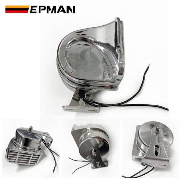 EPMAN Stainless Steel Single Compact Electric Snail Horn For Cars, SUV, Pick-up, Buses, Motorcycles above 50 cc, Marine Official Vehicles High / Low 24V EPMAN Stainless Steel Single Compact Electric Snail Horn For Cars, SUV, Pick-up, Buses, Motorcycles above 50 cc, Marine Official Vehicles High / Low 24V