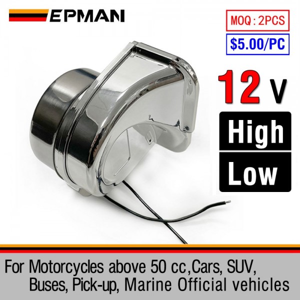 EPMAN Stainless Steel Single Compact Electric Snail Horn For Boats motorcycle cars etc. High / Low 12V EPMAN Stainless Steel Single Compact Electric Snail Horn For Boats motorcycle cars etc. High / Low 12V