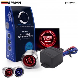 PIVOT Blue / Red Illumination Car Engine Start Push Button Switch Ignition Starter Touch Kit TK-YY01