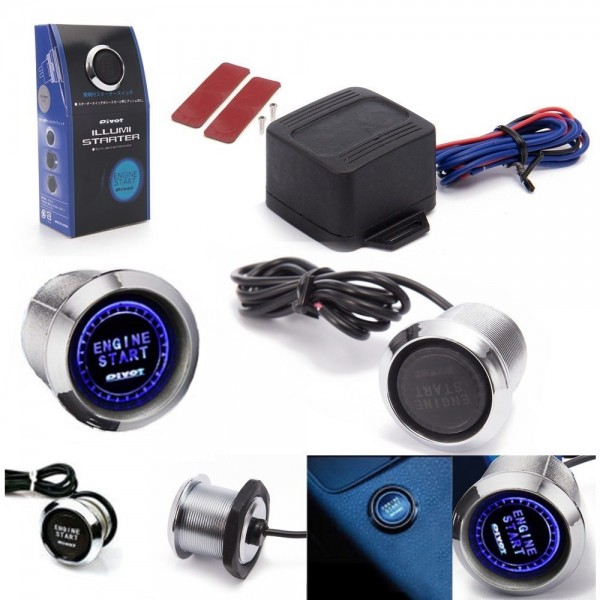 PIVOT Blue / Red Illumination Car Engine Start Push Button Switch Ignition Starter Touch Kit TK-YY01