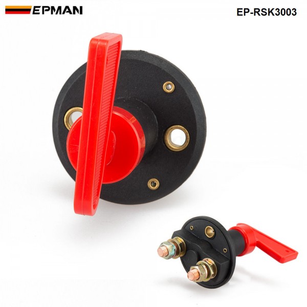 EPMAN 12V 24V Red Key Cut Off Battery Main Kill Switch Vehicle Car Modified Isolator Disconnector Car Power Switch for Auto truck boat EP-RSK3003