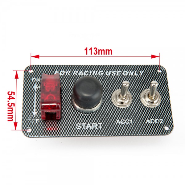 12V Ignition Switch Panel Engine Start Push Button LED Toggle  Switch for Racing Car EP-RSK3016