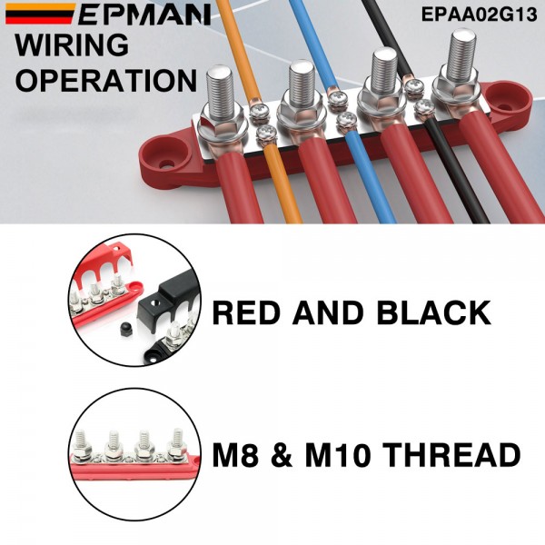 TANSKY 2PCS/SET 4 Stud Bus BAR Power Distribution Block For Marine Battery Terminals 12V Power and Ground Distribution Blocks Terminal Block for Battery Terminals BusBar EPAA02G13 TANSKY 2PCS/SET 4 Stud Bus BAR Power Distribution Block For Marine Battery Terminals 12V Power and Ground Distribution Blocks Terminal Block for Battery Terminals BusBar EPAA02G13