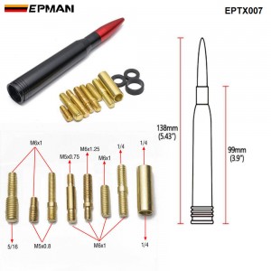EPMAN Universal Anti-Theft Gunmetal Tip 50 Caliber Bullet Stubby Antenna For Jeep Wrangler EPTX007