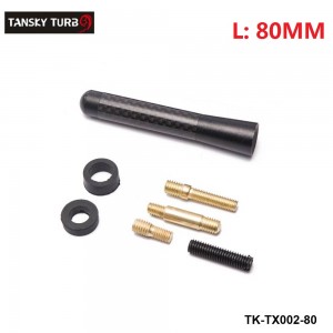 TANSKY -8cm Short Car Radio Antenna Universal Screw Type Aerial Carbon Fiber Black TK-TX002-80