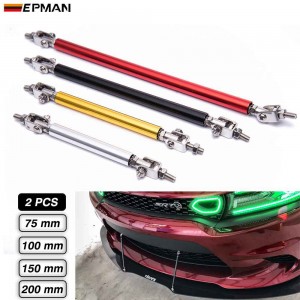 EPMAN 1 Pair Universal Adjustable 75mm 100mm 150mm 200mm Front Bumper Lip Splitter Diffuser Support Strut Rod Tie Bars