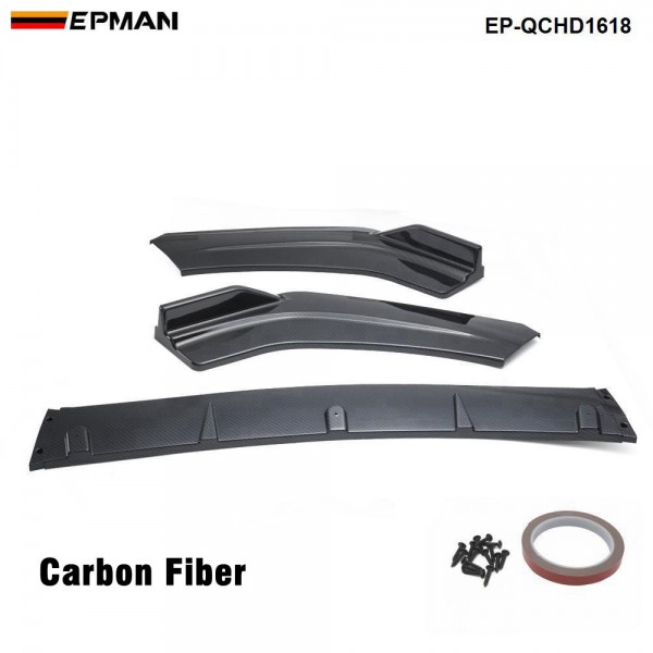 EPMAN - 10SETS/CARTON 3PCS Auto Front Bumper Chin Lip Spoiler Body Kit For Honda Civic Sedan 16-18 EP-QCHD1618-10T