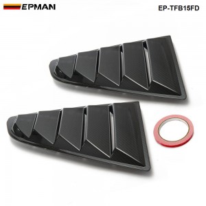 EPMAN -2PCS/SET Sand Sprayed Or Specular or Carbon Fiber Side Window Quarter Scoop Louver Cover For Ford Mustang 2015-17 GT EP-TFB15FDTW
