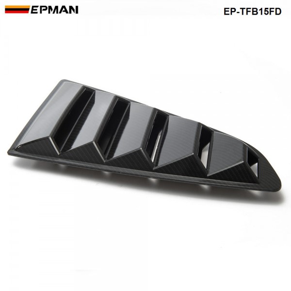 EPMAN -2PCS/SET Sand Sprayed Or Specular or Carbon Fiber Side Window Quarter Scoop Louver Cover For Ford Mustang 2015-17 GT EP-TFB15FDTW