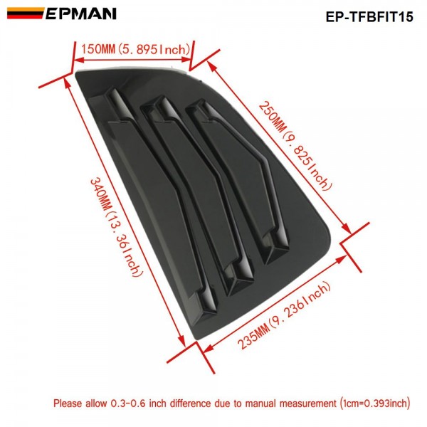 EPMAN 20SETS/CARTON For Honda Fit 15-18 Hatchback Rear Quarter Window Louvers Spoiler Panel Decoration Bonnet Vent Sticker EP-TFBFIT15-20T