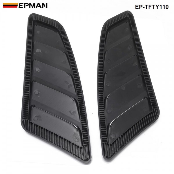 EPMAN Universal Hood Louvers Panels Air Flow Vent Cover Car Roof Decorative Intake Hood Scoop 2pcs EP-TFTY110