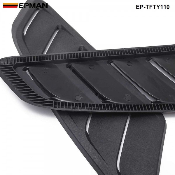 EPMAN Universal Hood Louvers Panels Air Flow Vent Cover Car Roof Decorative Intake Hood Scoop 2pcs EP-TFTY110