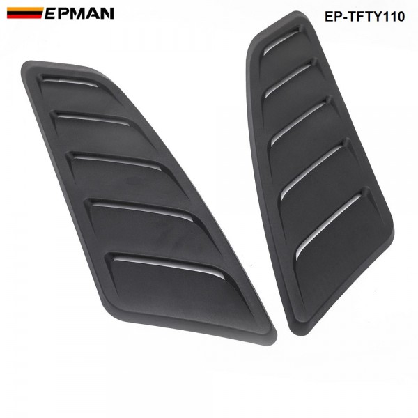 EPMAN Universal Hood Louvers Panels Air Flow Vent Cover Car Roof Decorative Intake Hood Scoop 2pcs EP-TFTY110