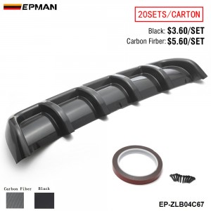 EPMAN - 20SETS/CARTON Car Rear Bumper Body Kit Shark Chin Spoiler Diffuser Trim Cover Universal EP-ZLB04C67-20T