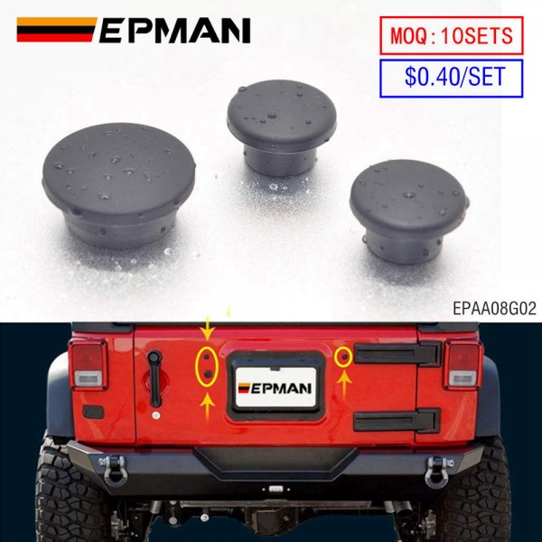 EPMAN 3PCS Wrangler Tailgate Plugs，Rubber Plugs Wrangler Suitable for Production After 2007 EPAA08G02 