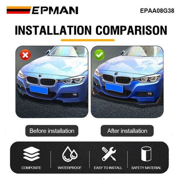 EPMAN 10SETS/CARTON 5PCS Car Universal Front Shovel Duck Lip Bumper Windproof Spoiler Accessories For Audi For Honda For VW EPAA08G38-10T EPMAN 10SETS/CARTON 5PCS Car Universal Front Shovel Duck Lip Bumper Windproof Spoiler Accessories For Audi For Honda For VW EPAA08G38-10T