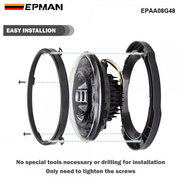 EPMAN 10SETS/CARTON 7" Headlight Mount Bracket Ring Kit For 2007-2018 Jeep Wrangler JK Bracket Ring Head Light Base Kit Accessories EPAA08G48-10T EPMAN 10SETS/CARTON 7" Headlight Mount Bracket Ring Kit For 2007-2018 Jeep Wrangler JK Bracket Ring Head Light Base Kit Accessories EPAA08G48-10T