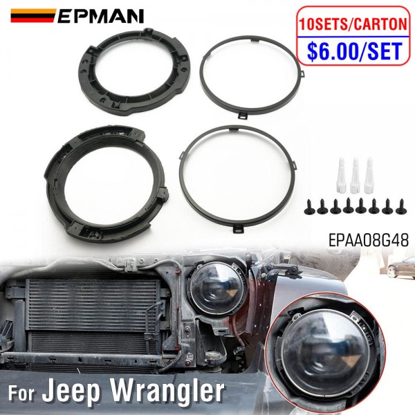 EPMAN 10SETS/CARTON 7" Headlight Mount Bracket Ring Kit For 2007-2018 Jeep Wrangler JK Bracket Ring Head Light Base Kit Accessories EPAA08G48-10T EPMAN 10SETS/CARTON 7" Headlight Mount Bracket Ring Kit For 2007-2018 Jeep Wrangler JK Bracket Ring Head Light Base Kit Accessories EPAA08G48-10T