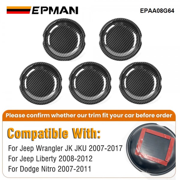 EPMAN 20SETS/CARTON 5PCS/SET Exterior Door Handle Bowl Trim ABS For 2007-2018 Jeep Wrangler JK JKU/ 2008-2012 Jeep Liberty / 2007-2011 Dodge Nitro EPAA08G64-20T EPMAN 20SETS/CARTON 5PCS/SET Exterior Door Handle Bowl Trim ABS For 2007-2018 Jeep Wrangler JK JKU/ 2008-2012 Jeep Liberty / 2007-2011 Dodge Nitro EPAA08G64-20T