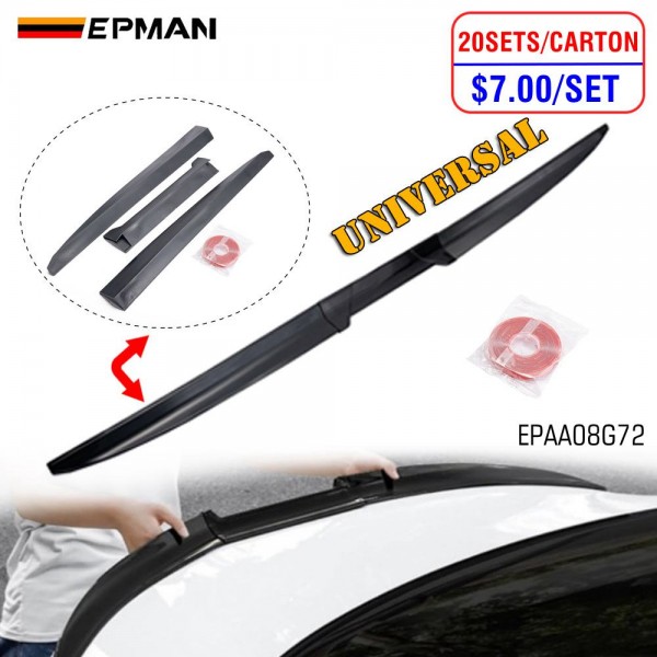 EPMAN 20SETS/CARTON Universal Car Tail Wing Rear Wing Roof Spoiler Sedan Hatchback DIY Length Spoiler Lip EPAA08G72-20T