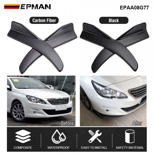 EPMAN 20SETS/CARTON Front / Rear Air Deflector Universal Except SUV Anti-collision Car Side Skirt Scratch Protector Car Bumper Spoiler Car Accessory EPAA08G77-20T