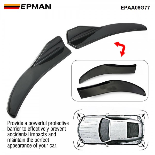 EPMAN 20SETS/CARTON Front / Rear Air Deflector Universal Except SUV Anti-collision Car Side Skirt Scratch Protector Car Bumper Spoiler Car Accessory EPAA08G77-20T