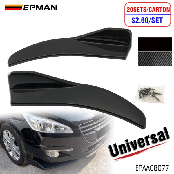 EPMAN 20SETS/CARTON Front / Rear Air Deflector Universal Except SUV Anti-collision Car Side Skirt Scratch Protector Car Bumper Spoiler Car Accessory EPAA08G77-20T