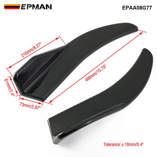 EPMAN 20SETS/CARTON Front / Rear Air Deflector Universal Except SUV Anti-collision Car Side Skirt Scratch Protector Car Bumper Spoiler Car Accessory EPAA08G77-20T