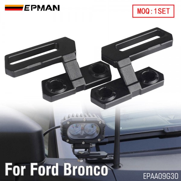 EPMAN Dual A-Pillar Light Mount Off-Road Ditch Lights Mounting Brackets For Ford Bronco Accessories 2/4 Door 2021-2025 (1 Pair) EPAA09G30