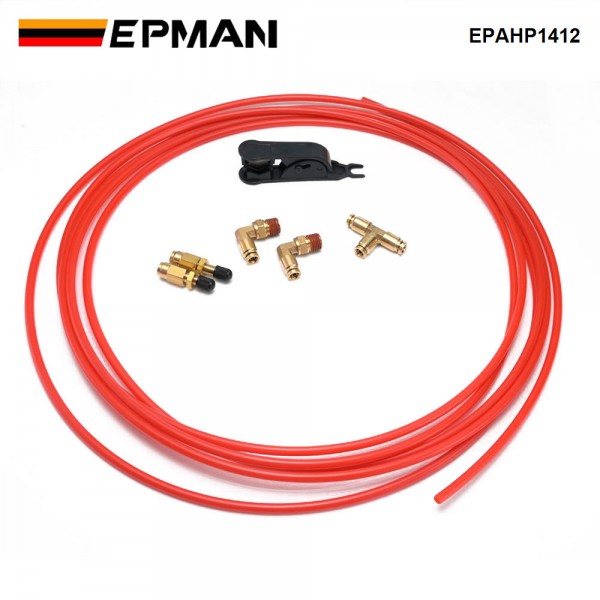 EPMAN Air Line Service Kit for Air Spring Bag Suspension Fitting 1/4 NPT Elbow Fitting 20 Feet Air Line Tubing EPAHP1412