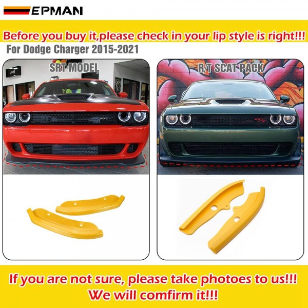 EPMAN 20SETS/CARTON Front Lip Splitter Covers Protector For Dodge Challenger SRT Scat 15-20 EPCY1520-20T