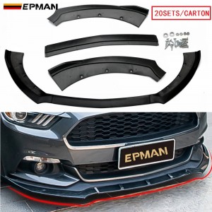 EPMAN 20SETS/CARTON 3pcs Car Front Bumper Splitter Lip Diffuser Spoiler Bumper Body Kits For Ford Mustang 2015 2016 2017 EPCY971BK-20T/EPCY981TW-20T