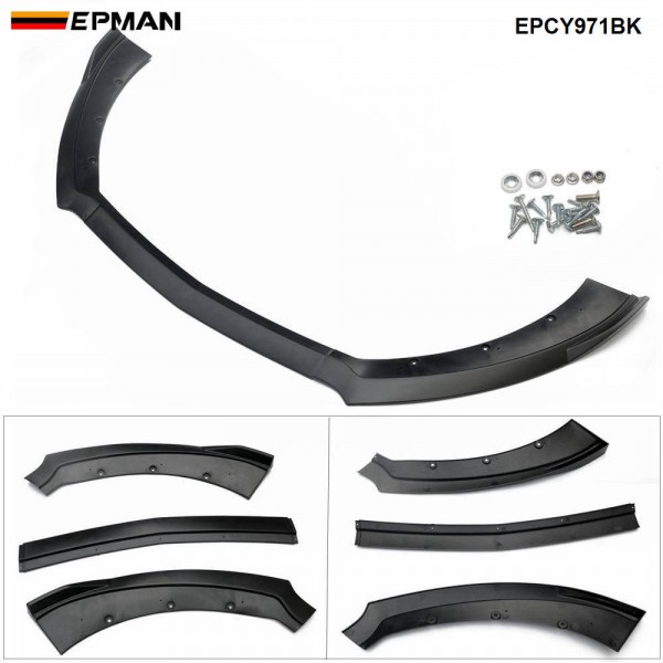 EPMAN 20SETS/CARTON 3pcs Car Front Bumper Splitter Lip Diffuser Spoiler Bumper Body Kits For Ford Mustang 2015 2016 2017