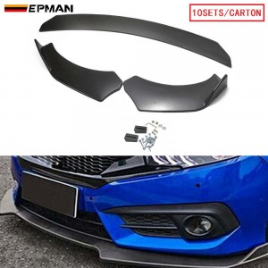 EPMAN 10SETS/CARTON 3pcs Car Front Bumper Splitter Lip Diffuser Chin Bumper Spoiler Body Kits For Ford For Mustang For BMW For Honda