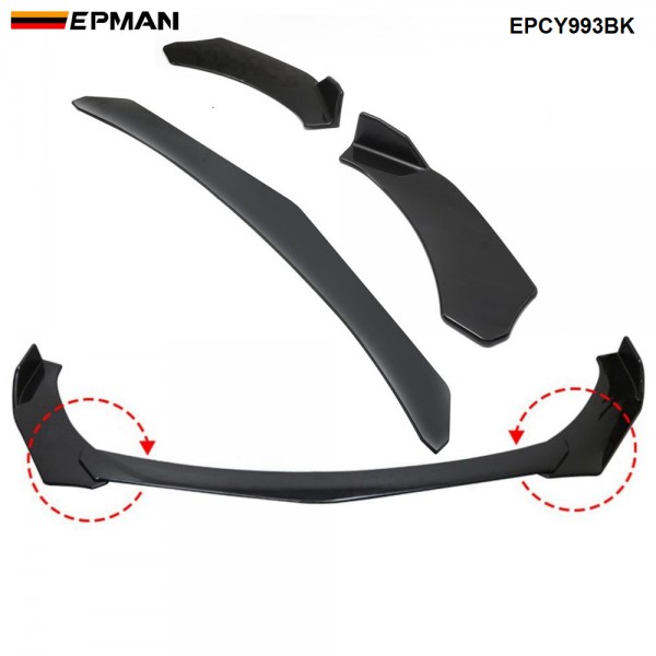 EPMAN 10SETS/CARTON 3pcs Universal Car Protector Front Lip Bumper Splitter Diffuser Fins Body Spoiler Kits For Ford For Benz For BMW For Honda