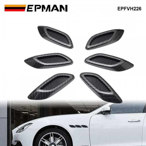 EPMAN 20SETS/CARTON 6PCS/SET Car Exterior Air Flow Vent Hoods Decoration Sticker Fender Side Trim Cover For Car Modified Fender Side Fake Vent EPFVH226-20T EPMAN 20SETS/CARTON 6PCS/SET Car Exterior Air Flow Vent Hoods Decoration Sticker Fender Side Trim Cover For Car Modified Fender Side Fake Vent EPFVH226-20T