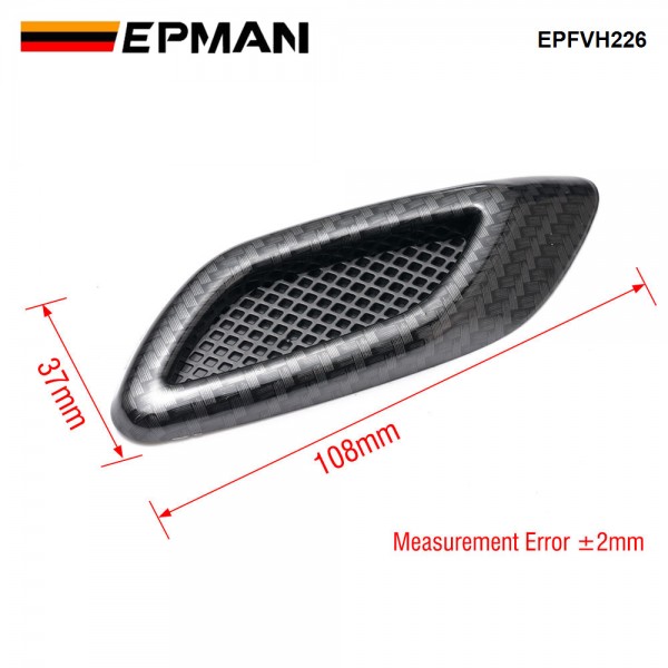EPMAN 20SETS/CARTON 6PCS/SET Car Exterior Air Flow Vent Hoods Decoration Sticker Fender Side Trim Cover For Car Modified Fender Side Fake Vent EPFVH226-20T EPMAN 20SETS/CARTON 6PCS/SET Car Exterior Air Flow Vent Hoods Decoration Sticker Fender Side Trim Cover For Car Modified Fender Side Fake Vent EPFVH226-20T