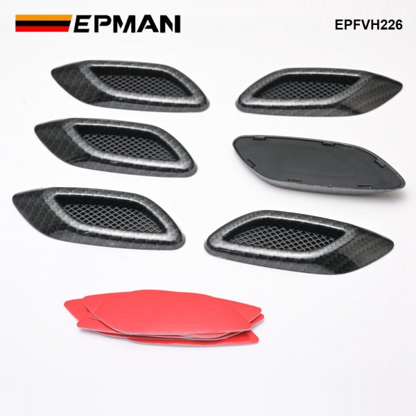 EPMAN 20SETS/CARTON 6PCS/SET Car Exterior Air Flow Vent Hoods Decoration Sticker Fender Side Trim Cover For Car Modified Fender Side Fake Vent EPFVH226-20T EPMAN 20SETS/CARTON 6PCS/SET Car Exterior Air Flow Vent Hoods Decoration Sticker Fender Side Trim Cover For Car Modified Fender Side Fake Vent EPFVH226-20T