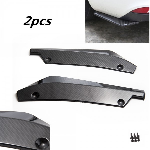 EPMAN -1Pair Carbon Fiber Universal Car Rear Bumper Lip Splitter Diffuser Chin Spoiler Canard Deflector EPHBJ01TW