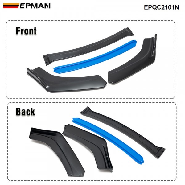 EPMAN - 10SETS/CARTON Universal Front Bumper Lip Flat Under Panel Splitter Spoiler Plate Diffuser EPQC2101N-10T EPMAN - 10SETS/CARTON Universal Front Bumper Lip Flat Under Panel Splitter Spoiler Plate Diffuser EPQC2101N-10T