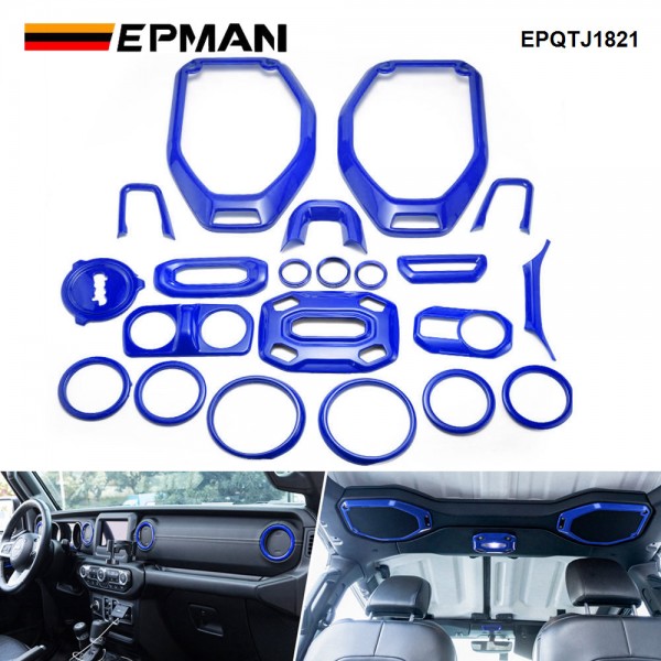 EPMAN 20SETS/CARTON 21PCS/SET Car Interior Accessories-Air Conditioning & Switch Button& Reading Light & Steering Wheel etc for Jeep Wrangler & Gladiator 2018- 2022 EPQTJ1821-20T EPMAN 20SETS/CARTON 21PCS/SET Car Interior Accessories-Air Conditioning & Switch Button& Reading Light & Steering Wheel etc for Jeep Wrangler & Gladiator 2018- 2022 EPQTJ1821-20T