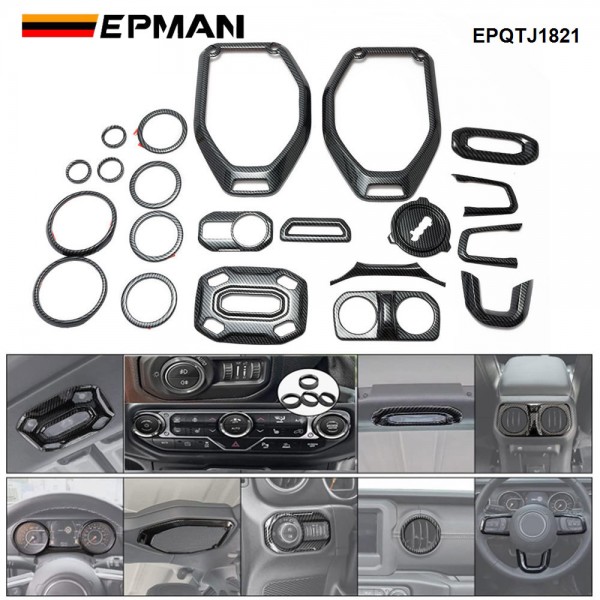 EPMAN 20SETS/CARTON 21PCS/SET Car Interior Accessories-Air Conditioning & Switch Button& Reading Light & Steering Wheel etc for Jeep Wrangler & Gladiator 2018- 2022 EPQTJ1821-20T EPMAN 20SETS/CARTON 21PCS/SET Car Interior Accessories-Air Conditioning & Switch Button& Reading Light & Steering Wheel etc for Jeep Wrangler & Gladiator 2018- 2022 EPQTJ1821-20T