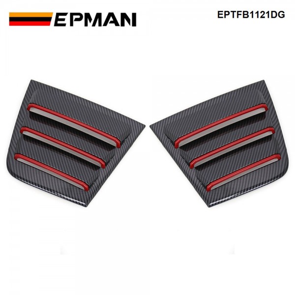 EPMAN 30SETS/CARTON Side Window Louvers Air Vent Scoop Shades Cover Blinds ABS for Dodge Charger 2011-2021 (Red line) EPTFB1121DG-30T