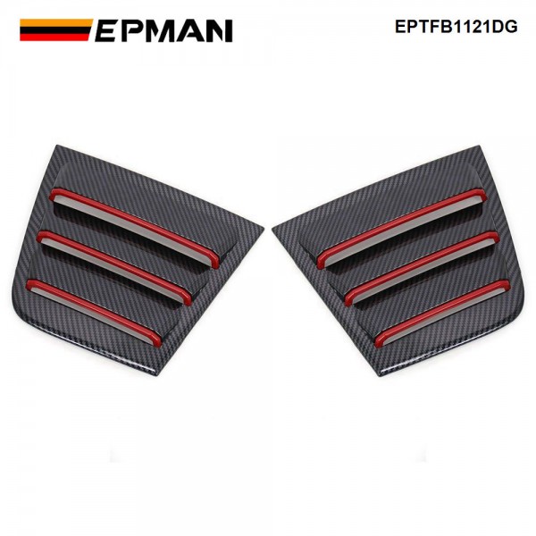 EPMAN 30SETS/CARTON Side Window Louvers Air Vent Scoop Shades Cover Blinds ABS for Dodge Charger 2011-2021 (Red line) EPTFB1121DG-30T