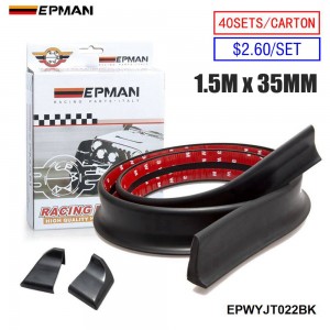 EPMAN 40SETS/CARTON Universal 1.2M 5ft Black Bumper Lip Splitter Chin Spoiler Body Trim For Honda BMW Audi EPWYJT022BK-40T